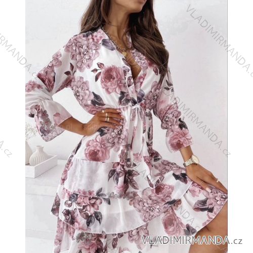 Damen Elegantes Kurzes Langarmkleid (S / M ONE SIZE) ITALIAN FASHION IMWC217235
