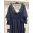 šaty plesové elegantní společenské krátký rukáv dámské nadrozměr (XL/2XL ONE SIZE) ITALSKÁ MÓDA IMM22688 2XL/3XL schwarz