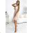 523-3 Tüllkleid mit Ausschnitt und Schleife – Beige