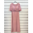 Langes, lässiges Kurzarmkleid für Damen (Einheitsgröße S/M) ITALIAN FASHION IMPSH236540 rot S / M
