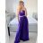 Elegantes Abendkleid für Damen mit Trägern (S/M ONE SIZE) ITALIAN FASHION IMM22fs52571/DR dunkelrosa
