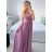 Langes, elegantes, lässiges Kurzarmkleid für Damen (M/L EINHEITSGRÖSSE) ITALIAN FASHION IM42380566
