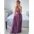 Langes, elegantes, lässiges Kurzarmkleid für Damen (M/L EINHEITSGRÖSSE) ITALIAN FASHION IM42380566 dunkles Altrosa M / L