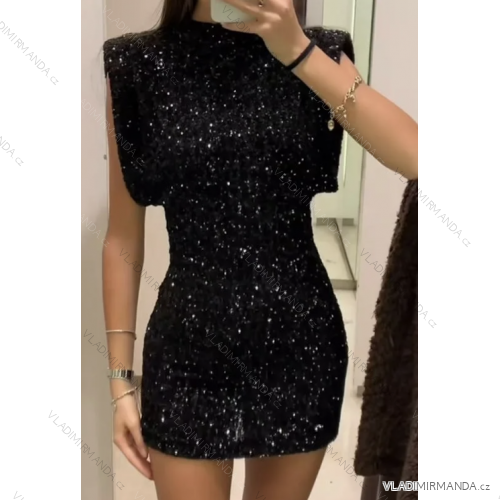 Langes Chiffon-Kurzarmkleid für Damen (S/M ONE SIZE) ITALIAN FASHION IMWGS231048