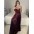 Carmen langes, trägerloses, elegantes Satin-Damenkleid (S/M ONE SIZE) ITALIAN FASHION IMPBB22B22735/DR – Limettengrün – S/M
