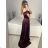 Carmen langes, trägerloses, elegantes Satin-Damenkleid (S/M ONE SIZE) ITALIAN FASHION IMPBB22B22735/DR – Limettengrün – S/M