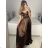 Carmen langes, trägerloses, elegantes Satin-Damenkleid (S/M ONE SIZE) ITALIAN FASHION IMPBB22B22735/DR – Limettengrün – S/M