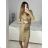 Šaty elegantní třpytivé dlouhý rukáv dámské (S/M ONE SIZE) ITALSKá MóDA IMM22hg4993 S/M rot