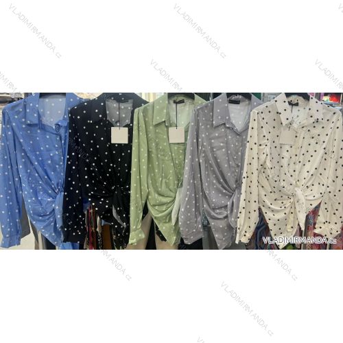 Damen-Hemdbluse mit langen Ärmeln (Einheitsgröße S/M/L) ITALIAN FASHION IMM24M7988