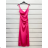 Langes trägerloses Pailletten-Partykleid für Damen (Einheitsgröße S/M) ITALIAN FASHION IMPSH233348 dunkelrosa S / M