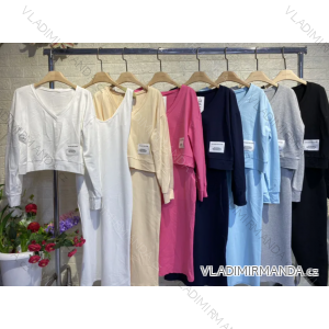 Set aus langärmligem, elegantem Trägerkleid und Pullover für Damen (Einheitsgröße S/M) ITALIAN FASHION IMPGM23021