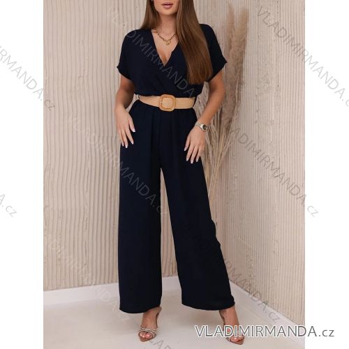 Damen-Jumpsuit mit langem Gürtel und kurzen Ärmeln (Einheitsgröße S/M) ITALIAN FASHION IMWC231353