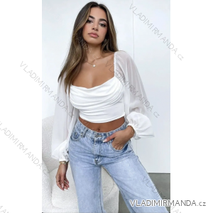 Langärmliges Crop-Top für Damen (S/M ONE SIZE) ITALIAN FASHION IMPLS2431953