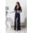 Trägerloses langes Partykleid aus Satin für Damen (34-42) POLISH FASHION PMLEL24NATHALIE -   dunkelblau -   L