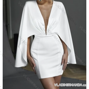 Langes Chiffon-Kurzarmkleid für Damen (S/M ONE SIZE) ITALIAN FASHION IMWGS231048