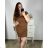 Kleid kurz für Frauen Kleiderbügel (uni s / m) ITALIENISCHER MODUS IM922LUCA -   hellbraun
 -   3XL