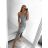Langes, elegantes, trägerloses Satin-Partykleid für Damen (Einheitsgröße S/M) ITALIAN FASHION IMPSH236357A/DU -   Smaragdgrün -   S/M/L