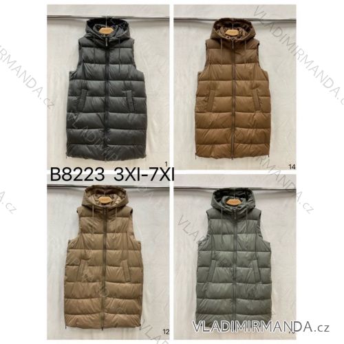 Damen-Weste mit Kapuze in Übergröße (3XL-7XL) POLISH FASHION PMWT24B8223