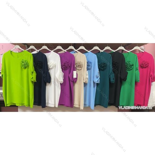 Tunika dlouhý rukáv dámská nadrozměr (3XL/4XL ONE SIZE) ITALSKÁ MÓDA IMWQ23126