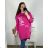 Langer Damenrock (S / M ONE SIZE) ITALIAN FASHION IMPDY22ZZ2836 XL/2XL dunkelrosa