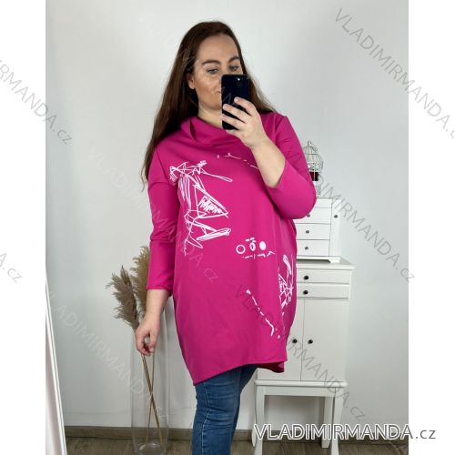 Langer Damenrock (S / M ONE SIZE) ITALIAN FASHION IMPDY22ZZ2836 XL/2XL dunkelrosa
