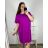 Šaty s páskem krátký rukáv dámské nadrozměr (XL/2XL ONE SIZE) ITALSKÁ MÓDA IMBM23019