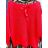 Svetr tenký dlouhý rukáv dámský (S/M ONE SIZE) ITALSKÁ MÓDA IMM21289 rot S/M