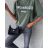 T-Shirt Kurzarm Frauen (uni s-m) ITALIAN FASHION IMD20003 M / L zelená khaki