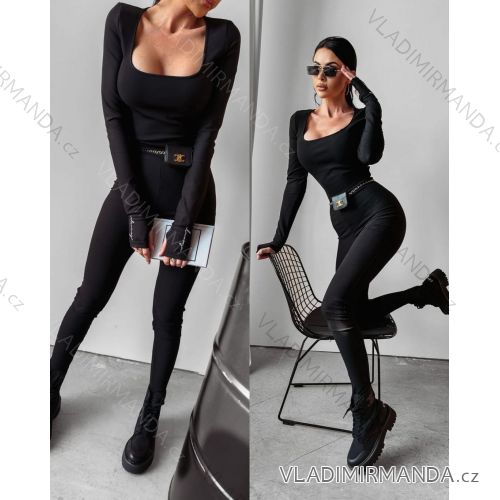 Langer eleganter Langarm-Overall für Damen (S/M ONE SIZE) ITALIAN FASHION IMWA23289