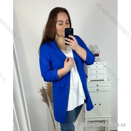 Langärmlige gefütterte verlängerte Damenjacke (M/L/XL ONE SIZE) ITALIAN FASHION IMC23213 L/XL königsblau