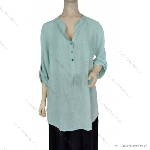 Shirt verlängert 3/4 Langarm Damen (L/XL/2XL ONE SIZE) ITALIAN FASHION IM423025 -   modrá mintova -   XL/2XL