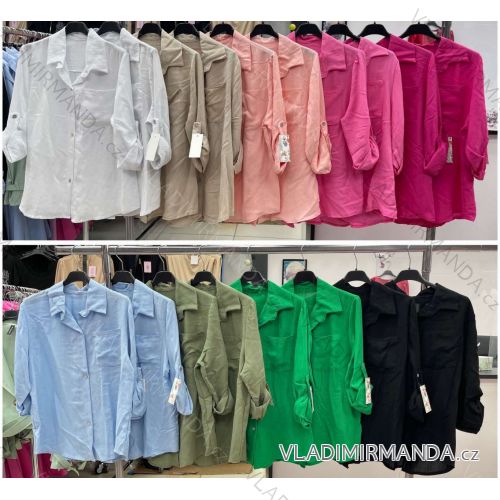 Langärmliges Damen-Langarmshirt mit Gürtel (S/M EINHEITSGRÖSSE) ITALIAN FASHION IMWD233305
