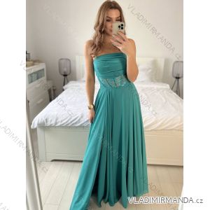 Langes trägerloses Pailletten-Partykleid für Damen (Einheitsgröße S/M) ITALIAN FASHION IMPSH233348