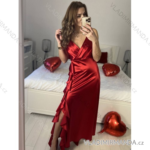 Langes, elegantes, ärmelloses Chiffonkleid für Damen (Einheitsgröße S/M) ITALIAN FASHION IM423265 -   modrá petrolejová -   S / M