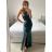 Trägerloses langes Partykleid für Damen (Einheitsgröße S/M) ITALIAN FASHION IMPSH2360055 dunkelgrün S / M