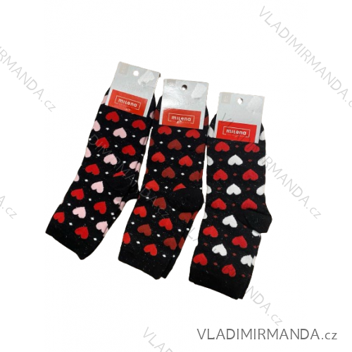 Ponožky Valentýnské veselé slabé dámské (37-41) POLSKÁ MÓDA DPP21001 weiß 37-41