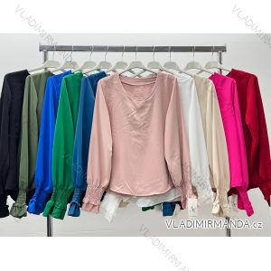 Tunika/Bluse mit Anhänger, lange Ärmel, Damen, Übergröße (L/XL, Einheitsgröße), ITALIAN FASHION IM423022