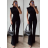 Langer eleganter Langarm-Overall für Damen (S/M ONE SIZE) ITALIAN FASHION IMWA23289 -   schwarz -   S / M