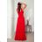 Langes, elegantes Damenkleid mit breiten Trägern (SL) FRENCH FASHION FMPEL23VELVET rot 34
