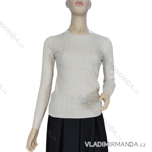 Damen-Strickpullover mit langen Ärmeln (Einheitsgröße S/M) ITALIAN FASHION IMM22FD9073 -   béžová smetanová -   S / M