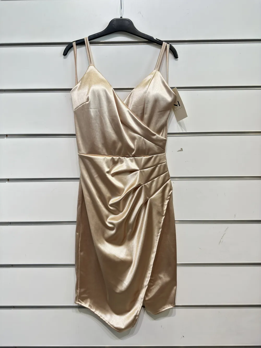 Trägerloses kurzes Partykleid für Damen (Einheitsgröße S/M) ITALIAN FASHION IMPSH236052 Gold S / M