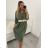 Langärmliges Damenkleid mit Gürtel (L/XL/2XL, EINZELGRÖSSE) ITALIAN FASHION IMPSH246060, Grün, Khaki, S/M