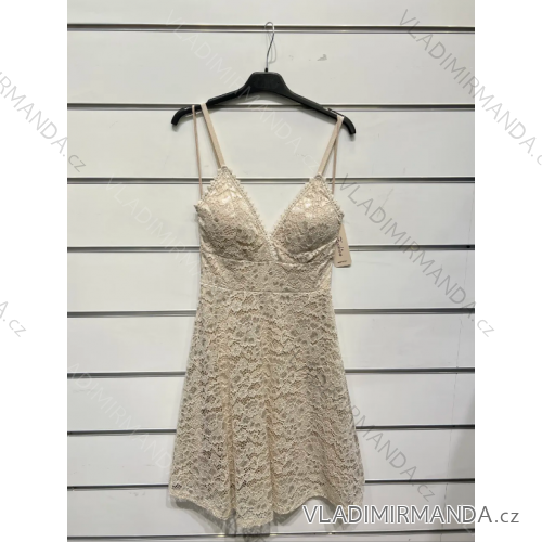Trägerloses langes Partykleid für Damen (Einheitsgröße S/M) ITALIAN FASHION IMPSH2360055 beige S / M