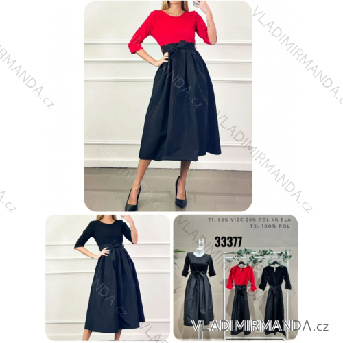 Langes, elegantes Langarmkleid für Damen (Einheitsgröße S/M) ITALIAN FASHION IMPDY23JR33136