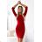 529-3 ELEONORA klassisches Kleid mit Ausschnitt auf der Rückseite – rot mit Glitzer