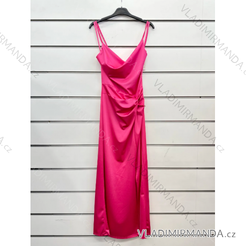 Langes trägerloses Pailletten-Partykleid für Damen (Einheitsgröße S/M) ITALIAN FASHION IMPSH233348 dunkelrosa S / M