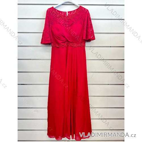 Langes, lässiges Kurzarmkleid für Damen (Einheitsgröße S/M) ITALIAN FASHION IMPSH236540 rot S / M