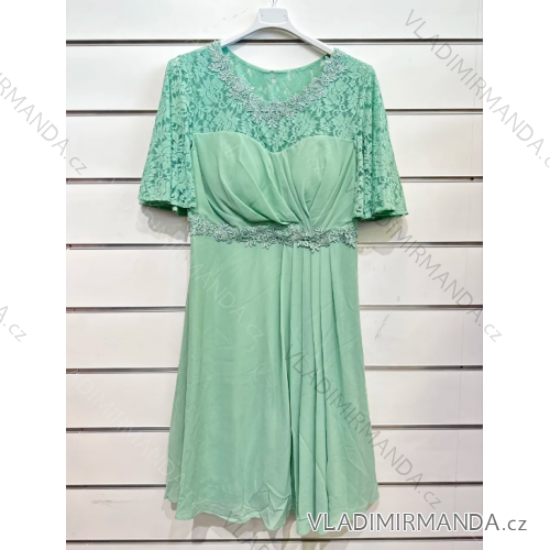 Kurzes, lässiges Kurzarmkleid für Damen (S/M EINHEITSGRÖSSE) ITALIAN FASHION IMPSH2480707 hellgrün XL/2XL