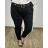 Damen-Stretchhose lang (S / M ONE SIZE) ITALIAN FASHION IMWB221597 2XL/3XL schwarz