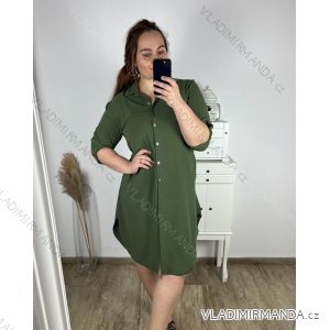 Übergroßes Damen-Hemdkleid mit 3/4-Ärmeln in Übergröße (L/XL/2XL Einheitsgröße) ITALIAN FASHION IM423111